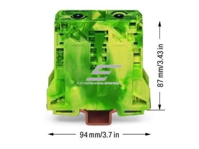 Gnybtas | 2 laidininkų | ant DIN | 50mm² | žalias/geltonas | POWER CAGE CLAMP | WAGO | 285-157 | 4045454507435 1