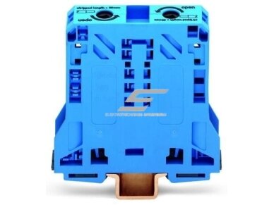 Gnybtas | 2 laidininkų | ant DIN | 50mm² | mėlynas | POWER CAGE CLAMP | WAGO | 285-154 | 4045454507428