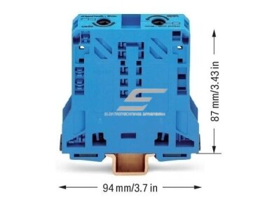 Gnybtas | 2 laidininkų | ant DIN | 50mm² | mėlynas | POWER CAGE CLAMP | WAGO | 285-154 | 4045454507428 1
