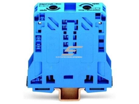 Gnybtas | 2 laidininkų | ant DIN | 50mm² | mėlynas | POWER CAGE CLAMP | WAGO | 285-154 | 4045454507428