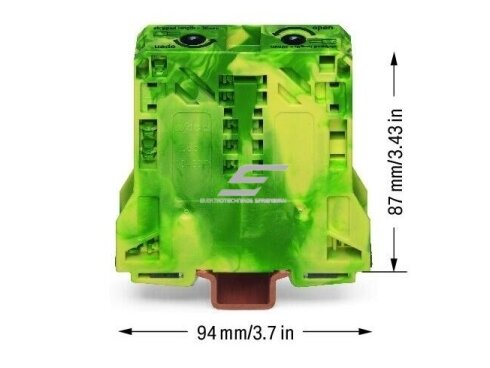Gnybtas | 2 laidininkų | ant DIN | 50mm² | žalias/geltonas | POWER CAGE CLAMP | WAGO | 285-157 | 4045454507435 1 Gnybtas | 2 laidininkų | ant DIN | 50mm² | žalias/geltonas | POWER CAGE CLAMP | WAGO | 285-157 | 4045454507435 1