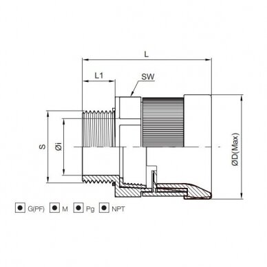 Hermeetiline kaabli | gofreeritud toru sisseviik elektrikilpi | korpusesse | mutri ja tihendiga | D10mm | M12x1.5 | IP68 | hall 2 Hermeetiline kaabli | gofreeritud toru sisseviik elektrikilpi | korpusesse | mutri ja tihendiga | D10mm | M12x1.5 | IP68 | hall 2