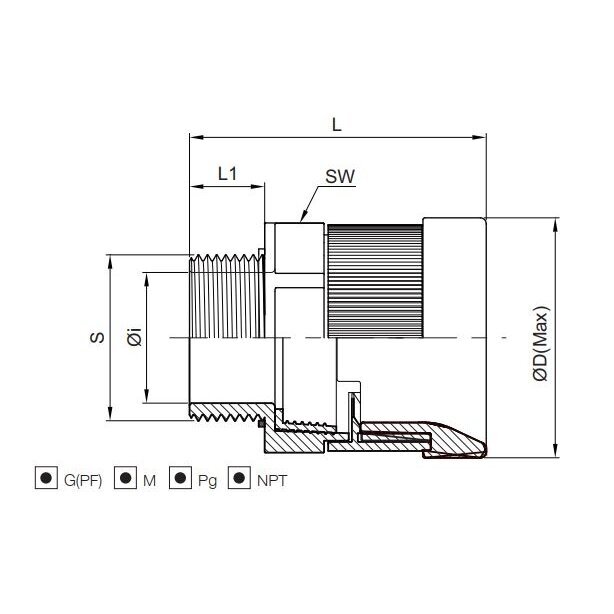 Hermetyczny wpust kabla | rury karbowanej do rozdzielnicy elektrycznej | obudowy | z nakrętką i uszczelką | D48mm | G2" | IP68 | szary 2 Hermetyczny wpust kabla | rury karbowanej do rozdzielnicy elektrycznej | obudowy | z nakrętką i uszczelką | D48mm | G2" | IP68 | szary 2