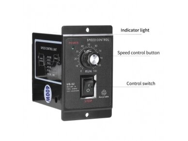 Greičio reguliatorius | 3A | 400W | 230V | 90-1700rpm | US-52 | E17997 2