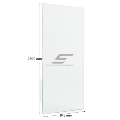 Tempered glass 5mm | polished | 2600x875mm Tempered glass 5mm | polished | 2600x875mm