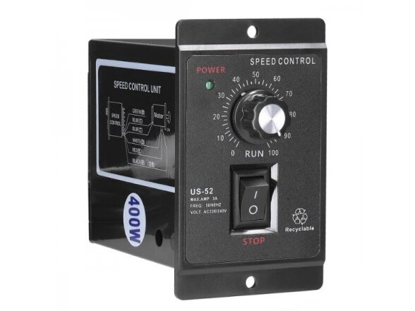 Greičio reguliatorius | 3A | 400W | 230V | 90-1700rpm | US-52 | E17997