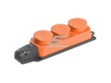 Kištukinis lizdas | 3xSchuko | 16A | 250V | su dangteliu | gumuotas | oranžinis/juodas | IP44 | IEK | Omega | PKR61-016-2-K09 | 4606056609356 Kištukinis lizdas | 3xSchuko | 16A | 250V | su dangteliu | gumuotas | oranžinis/juodas | IP44 | IEK | Omega | PKR61-016-2-K09 | 4606056609356