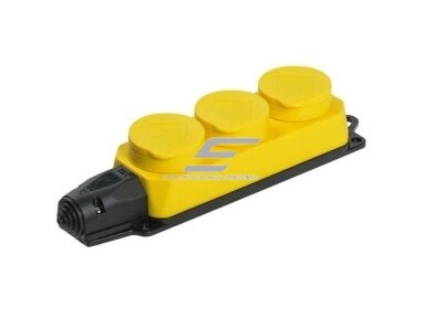 Kištukinis lizdas | 3xSchuko | 16A | 250V | su dangteliu | gumuotas | geltonas/juodas | IP44 | IEK | Omega | PKR61-016-2-K05 | 4606056609295 Kištukinis lizdas | 3xSchuko | 16A | 250V | su dangteliu | gumuotas | geltonas/juodas | IP44 | IEK | Omega | PKR61-016-2-K05 | 4606056609295
