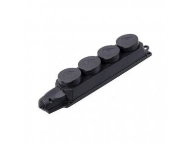 Kištukinis lizdas | 4xSchuko | 16A | 250V | su dangteliu | gumuotas | juodas | IP44 | IEK | 4606056254662 Kištukinis lizdas | 4xSchuko | 16A | 250V | su dangteliu | gumuotas | juodas | IP44 | IEK | 4606056254662