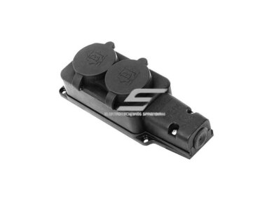 Kištukinis lizdas | 2xSchuko | 16A | 250V | su dangteliu | gumuotas | juodas | IP44 | IEK | 4606056254631 Kištukinis lizdas | 2xSchuko | 16A | 250V | su dangteliu | gumuotas | juodas | IP44 | IEK | 4606056254631