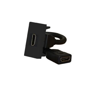 HDMI socket | with cable | 1 gang | 1 module | flush-mounted | black