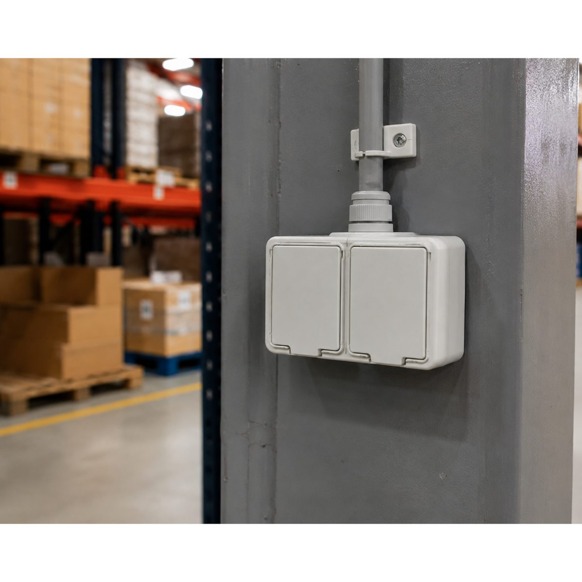 Влагозащищенная розетка | 2 gang | с крышкой | 16A | накладная | IP44 | белая | Schneider Electric | GWN240PC01 | 5904093445265 1