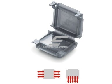 Hermetinė mova dėžutė jungiamoji elektros kontaktams su gelio užpildu | 45x37x24 | 6mm² | pilka | IPX8 | 15vnt. | Raytech | HAPPY1 Hermetinė mova dėžutė jungiamoji elektros kontaktams su gelio užpildu | 45x37x24 | 6mm² | pilka | IPX8 | 15vnt. | Raytech | HAPPY1