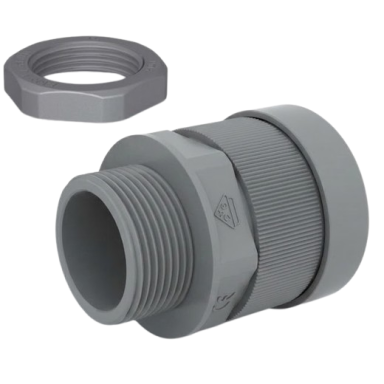 Герметичный ввод кабеля | гофрированной трубы в электрический щит | корпус | с гайкой и уплотнительной прокладкой | D22мм | M32x1.5 | IP68 | cерый Герметичный ввод кабеля | гофрированной трубы в электрический щит | корпус | с гайкой и уплотнительной прокладкой | D22мм | M32x1.5 | IP68 | cерый