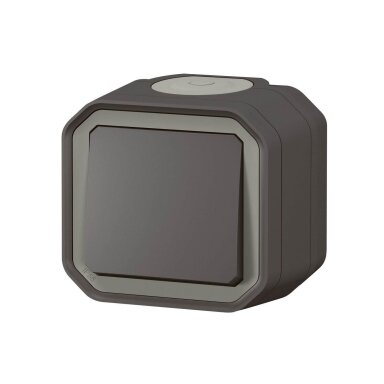 Divvirzienu slēdzis | 1 pozīcija | 10A | 250V | IP55 | antracīta krāsa | 069761L Plexo Legrand