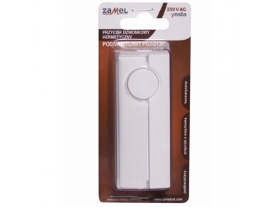 Durų skambutis | mygtukas | 1A | 250VAC | 80x21x33mm | IP44 | baltas | Zamel | PDJ-213 | 3902 Durų skambutis | mygtukas | 1A | 250VAC | 80x21x33mm | IP44 | baltas | Zamel | PDJ-213 | 3902