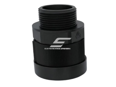Hermetinis kabelio | gofruoto vamzdžio įvadas į elektros skydą | korpusą | su veržle ir tarpine | D48mm | G2" | IP68 | juodas 1