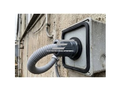 Hermetinis kabelio | gofruoto vamzdžio įvadas į elektros skydą | korpusą | su veržle ir tarpine | D28mm | M40x1.5 | IP68 | juodas 5 Hermetinis kabelio | gofruoto vamzdžio įvadas į elektros skydą | korpusą | su veržle ir tarpine | D28mm | M40x1.5 | IP68 | juodas 5