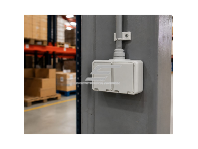 Hermetinis kištukinis lizdas | 2 vietų | su dangteliu | 16A | virštinkinis | IP44 | baltas | Schneider Electric | GWN240PC01 | 5904093445265 1