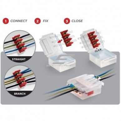 Sealed joint box | with electrical connections | with gel filling | 53x49x22 | 1-6mm² | IPX8 2
