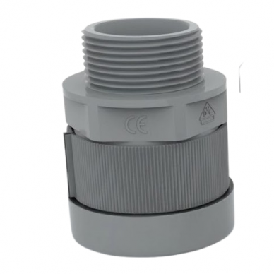 Hermeetiline kaabli | gofreeritud toru sisseviik elektrikilpi | korpusesse | mutri ja tihendiga | D12mm | M20x1.5 | IP68 | hall  1