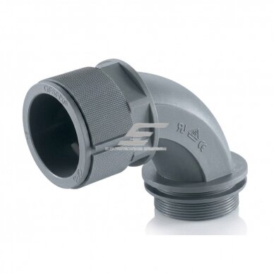 Hermetic angled cable | corrugated conduit entry into electrical distribution box | enclosure | 90° elbow | with nut and gasket | D7mm | M12x1.5 | IP68 | gray 1 Hermetic angled cable | corrugated conduit entry into electrical distribution box | enclosure | 90° elbow | with nut and gasket | D7mm | M12x1.5 | IP68 | gray 1