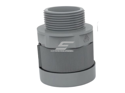 Hermetinis kabelio | gofruoto vamzdžio įvadas į elektros skydą | korpusą | su veržle ir tarpine | D28mm | M40x1.5 | IP68 | pilkas  1