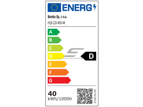 Pramoninis hermetinis LED šviestuvas | garažų tipo | 40W | 230V | 4000K | 6000lm | 1180x72x62mm | virštinkinis | IP65 | Luxmena | C17-HLB-120-400-4K | 5900280939777 1