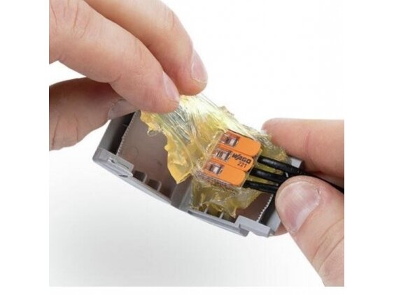Hermetinė mova dėžutė jungiamoji elektros kontaktams su gelio užpildu | 33,6x32x17,8mm | IPX8 | WAGO | 207-1331 | 4055143997799 4