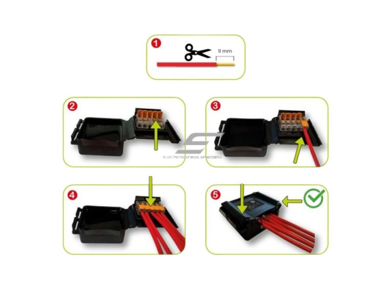 Hermetinė mova dėžutė jungiamoji elektros kontaktams su gelio užpildu | 57x47x26 | 5x2,5mm² | IP68 | Raytech | SUPERBLOCK5W 2