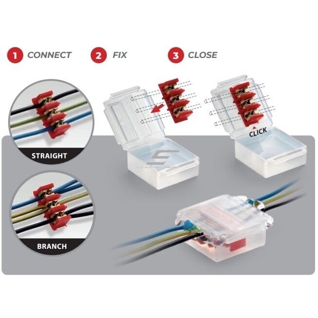 Sealed joint box | with electrical connections | with gel filling | 53x49x22 | 1-6mm² | IPX8 2