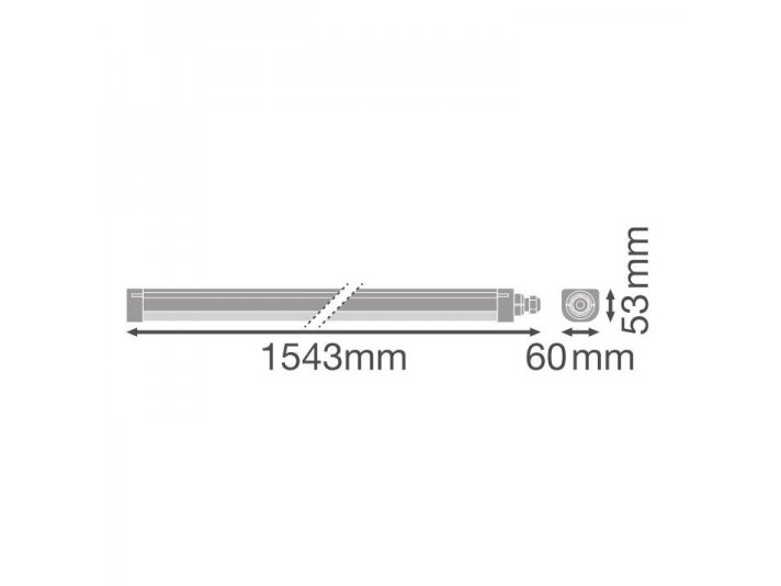 Pramoninis hermetinis LED šviestuvas | garažų tipo | 34–50W | 230V | 4000K | 6100lm | 1543x60x53mm | dimeriuojamas | virštinkinis | IP66 | Ledvance | DAMPPROOF | L03-DPCOMP50 | 4058075740891 3 Pramoninis hermetinis LED šviestuvas | garažų tipo | 34–50W | 230V | 4000K | 6100lm | 1543x60x53mm | dimeriuojamas | virštinkinis | IP66 | Ledvance | DAMPPROOF | L03-DPCOMP50 | 4058075740891 3