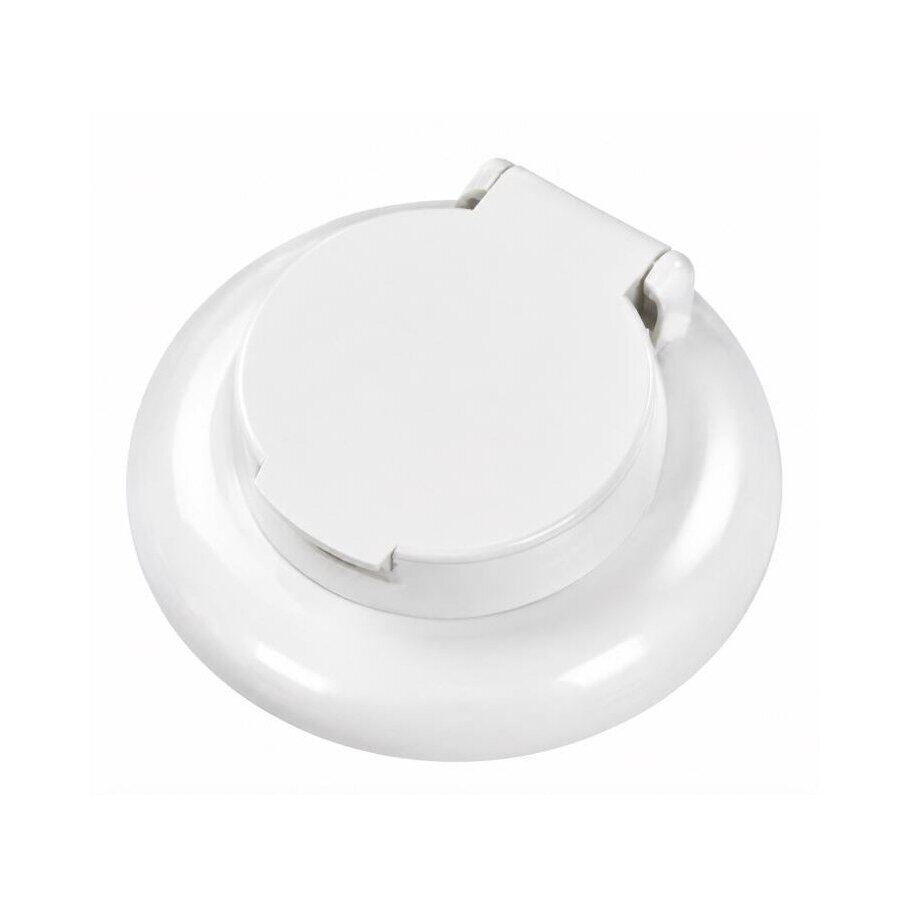 Weatherproof socket with cover | 1 gang | 16A | 230V | flush-mounted | plastic | retro style | white 2