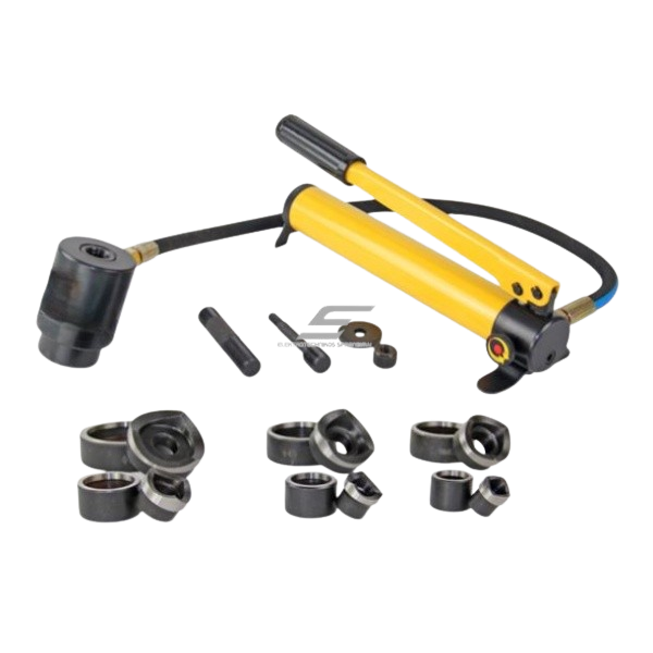 Hydraulic Hole Puncher | Knockout Tool | for Panels | 22-60mm | with 6 Interchangeable Dies 1 Hydraulic Hole Puncher | Knockout Tool | for Panels | 22-60mm | with 6 Interchangeable Dies 1