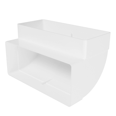 Vertical connector for square duct | 90° elbow | for ventilation systems | 220x90 mm | plastic Vertical connector for square duct | 90° elbow | for ventilation systems | 220x90 mm | plastic