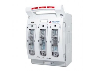 Horizontalus saugiklių kirtiklių laikiklis blokas | 250A | 690V | 17kA | 180x269x111mm | ant plokštės | Apator | RBK 1 pro-M | 63-811748-021 Horizontalus saugiklių kirtiklių laikiklis blokas | 250A | 690V | 17kA | 180x269x111mm | ant plokštės | Apator | RBK 1 pro-M | 63-811748-021