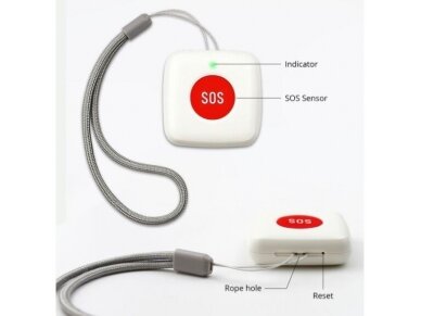 Išmanus | belaidis | pagalbos iškvietimo mygtukas SOS | neįgaliems | 2,4GHz | Zigbee | WOOX | R7052 | 8435606701112 3