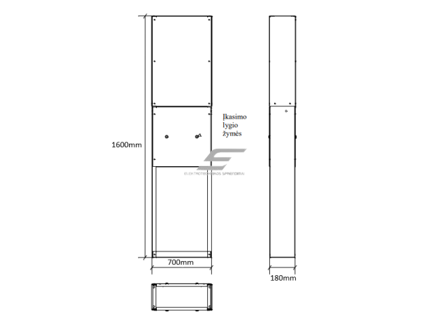 Įkasamas pamatas įvadiniui elektros energijos apskaitos skydui ĮAS-7-206 | 1600x700x180mm | cinkuotas plienas | P-7-206 1 Įkasamas pamatas įvadiniui elektros energijos apskaitos skydui ĮAS-7-206 | 1600x700x180mm | cinkuotas plienas | P-7-206 1