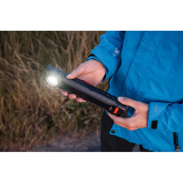 Akumulatorowy ręczny reflektor LED | USB-C / ładowanie ręczne | 600 lm | 6500 K | 3 poziomy jasności | IP54 | Brennenstuhl HL 600 AD 4