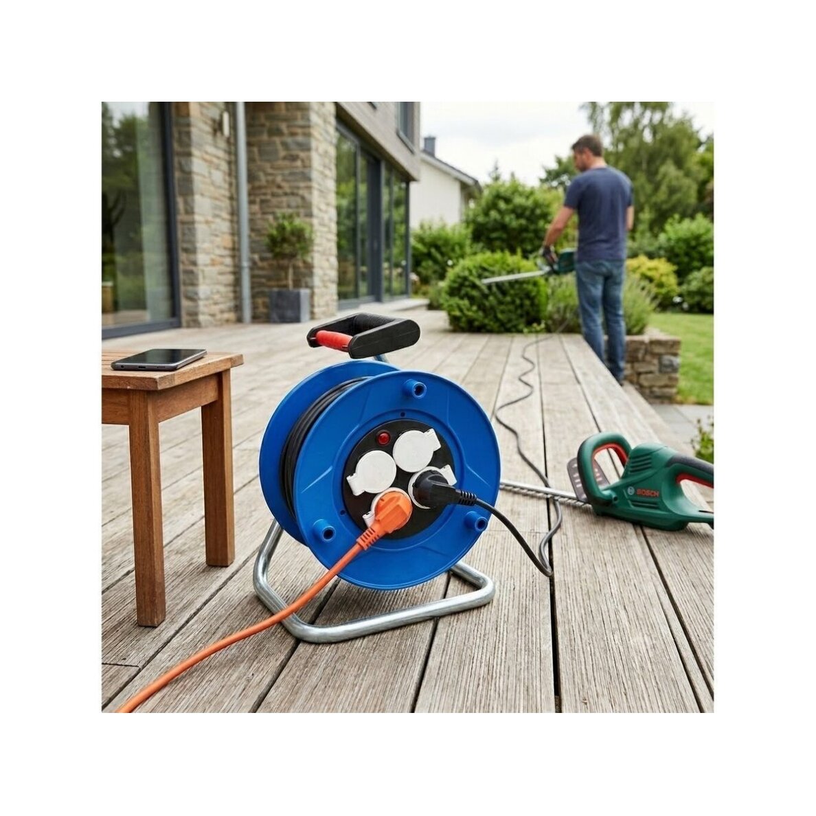 Extension cable reel | extension cord with socket outlets | 4xSchuko | 25 m | 3300 W | VV-F 3x1.5 | IP20 | Brennenstuhl | Garant | DSS | 1215056 | 4007123007899 1