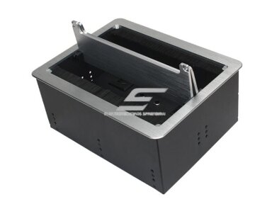 Kištukinių lizdų blokas | montuojamas į baldus | su dangteliu | 2xSchuko | 4xAudio | 4xRJ45 | 285x220x119mm | 1,5m kabelis | IP21 | sidabrinis Kištukinių lizdų blokas | montuojamas į baldus | su dangteliu | 2xSchuko | 4xAudio | 4xRJ45 | 285x220x119mm | 1,5m kabelis | IP21 | sidabrinis