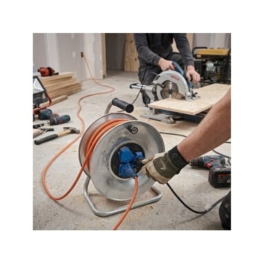 Extension cable reel | extension cord with socket outlets | 3xSchuko | 40m | RR-F 3x1.5 | IP44 | Brennenstuhl | Garant | DSS | 1198470 | 4007123081356 Extension cable reel | extension cord with socket outlets | 3xSchuko | 40m | RR-F 3x1.5 | IP44 | Brennenstuhl | Garant | DSS | 1198470 | 4007123081356