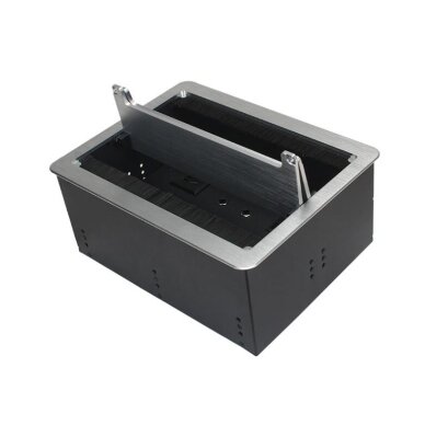 Kontaktligzdu bloks | montējams mēbelēs | ar vāku | 2xSchuko | 4xAudio | 4xRJ45 | 285x220x119mm | 1,5m kabelis | IP21 | sudraba krāsā 1 Kontaktligzdu bloks | montējams mēbelēs | ar vāku | 2xSchuko | 4xAudio | 4xRJ45 | 285x220x119mm | 1,5m kabelis | IP21 | sudraba krāsā 1