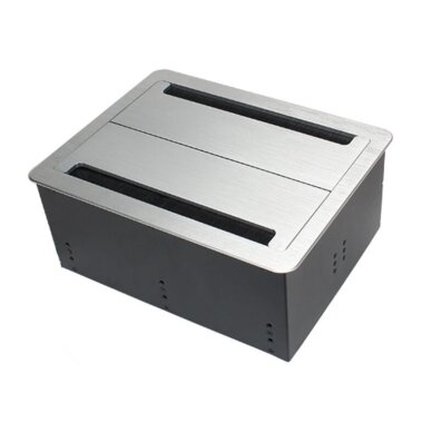 Kontaktligzdu bloks | montējams mēbelēs | ar vāku | 2xSchuko | 4xAudio | 4xRJ45 | 285x220x119mm | 1,5m kabelis | IP21 | sudraba krāsā 2 Kontaktligzdu bloks | montējams mēbelēs | ar vāku | 2xSchuko | 4xAudio | 4xRJ45 | 285x220x119mm | 1,5m kabelis | IP21 | sudraba krāsā 2