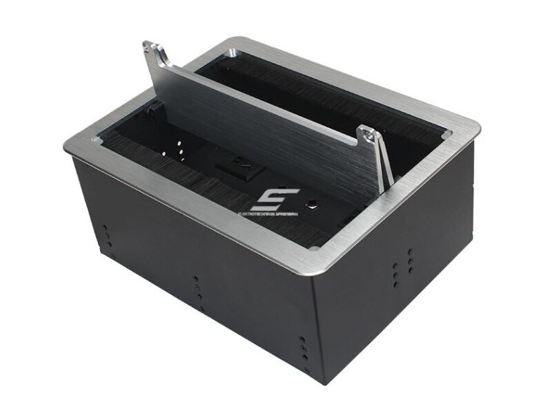 Kištukinių lizdų blokas | montuojamas į baldus | su dangteliu | 2xSchuko | 4xAudio | 4xRJ45 | 285x220x119mm | 1,5m kabelis | IP21 | sidabrinis 1 Kištukinių lizdų blokas | montuojamas į baldus | su dangteliu | 2xSchuko | 4xAudio | 4xRJ45 | 285x220x119mm | 1,5m kabelis | IP21 | sidabrinis 1