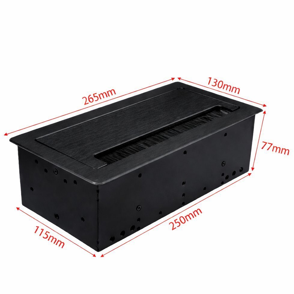 Wpuszczany blok gniazd do blatu | z pokrywą | USB + 2 gniazda | IP20 | obudowa aluminiowa | 266x130x77 mm | czarny 2 Wpuszczany blok gniazd do blatu | z pokrywą | USB + 2 gniazda | IP20 | obudowa aluminiowa | 266x130x77 mm | czarny 2
