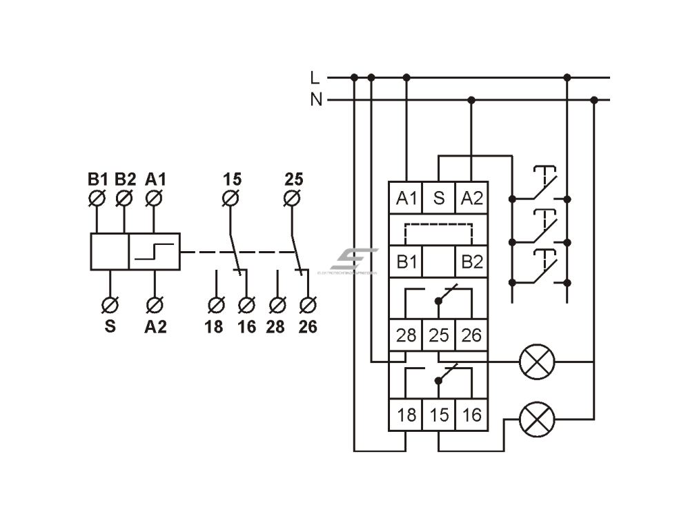 Modulinė impulsinė relė su atmintimi | 2С/О | 10A | 24-240VAC/DC | DIN | Promfactor Baltic | FRT25 2 | 4772151003143 2