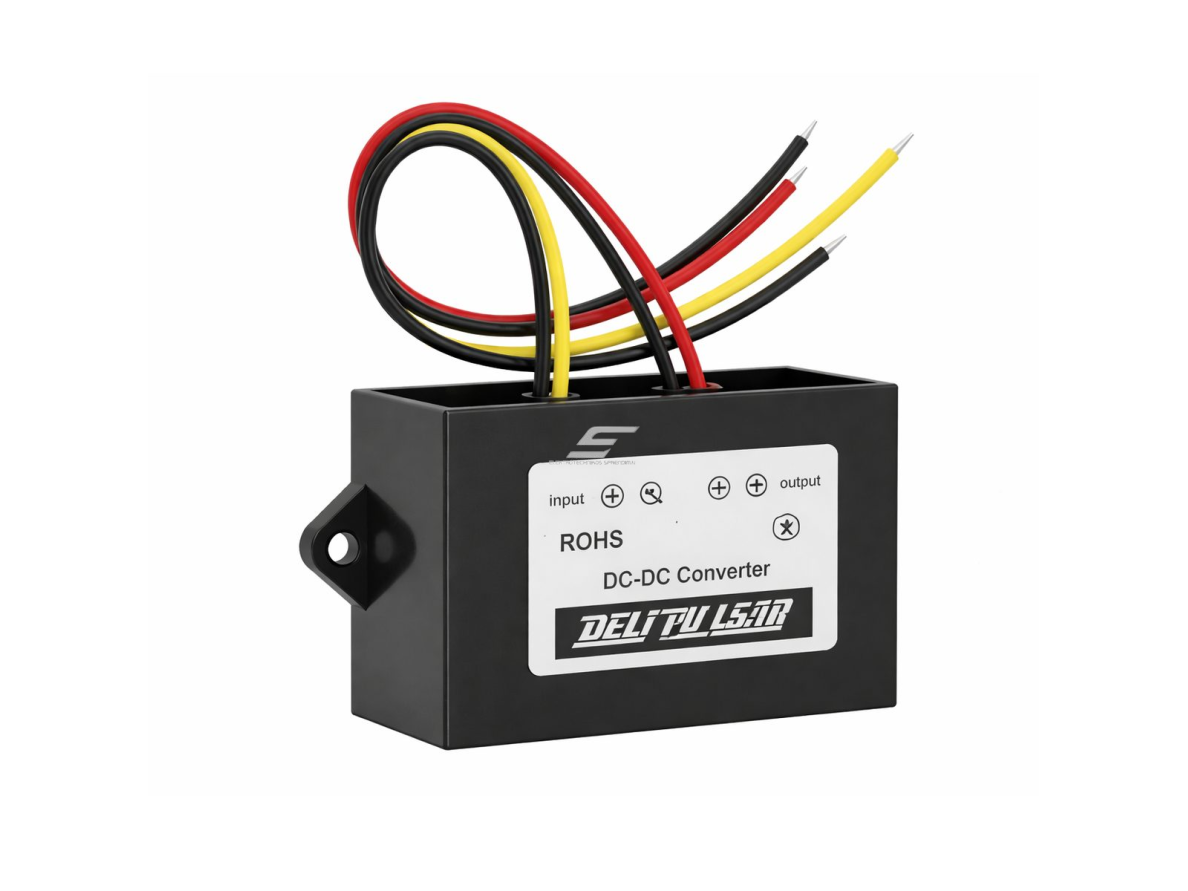 Impulsinis DC-DC įtampos keitiklis | 12 V – 24 V | 2 A | 48 W | 58 x 40 x 22 mm Impulsinis DC-DC įtampos keitiklis | 12 V – 24 V | 2 A | 48 W | 58 x 40 x 22 mm