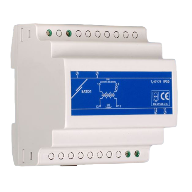 Izolējošais drošības transformators | 230VAC/12VAC | 63VA | DIN sliedei | IP30 | Sentera Controls | SATD1-12-63