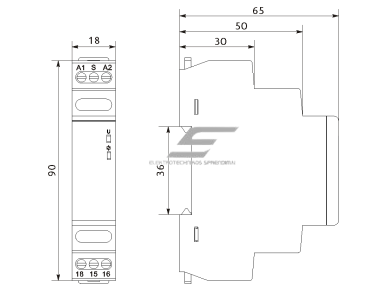 Modulinė impulsinė relė su atmintimi | 2С/О | 10A | 24-240VAC/DC | DIN | Promfactor Baltic | FRT25 2 | 4772151003143 1